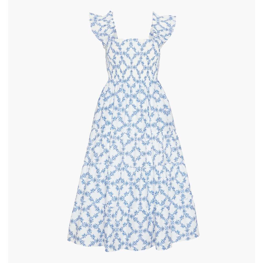 Hill House Home The Ellie Nap Dress - Blue Marigold Block Size SBlue Marigold Bl